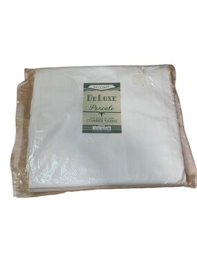 Vintage DeLuxe Percale Fitted Sheet Double Bed White NOS 100% Cotton